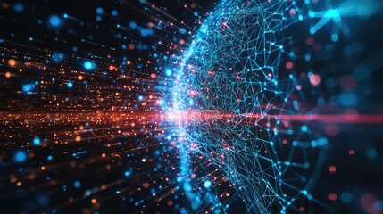 A conceptual representation of data becoming knowledge through the application of machine learning.