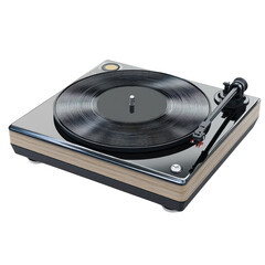 Fototapeta premium Retro-Style Turntable with Sleek Design on a white background.