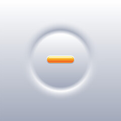 3D Circle shape button neomorphism style, Vector illustration