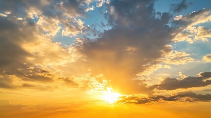 Fototapeta premium Sunset sky clouds golden hour