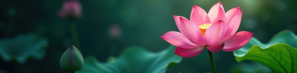 Fototapeta premium Elegant vintage lotus blossom, Art Deco style, retro, serenity