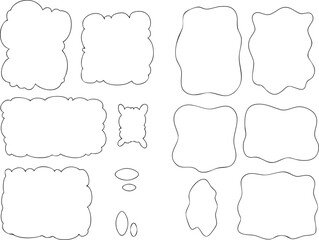 四角形ベースのもこもこフキダシセット