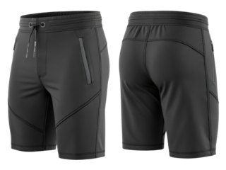 Stylish black shorts mockup featuring sleek design and functional pockets perfect for casual wear or workouts