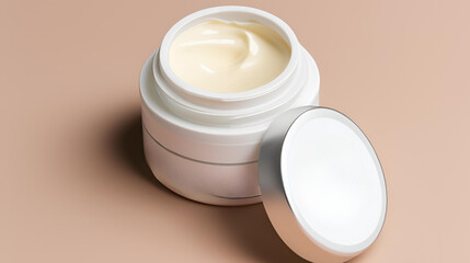 Moisturizing Cream Face Mockup with blank label, skincare mockup