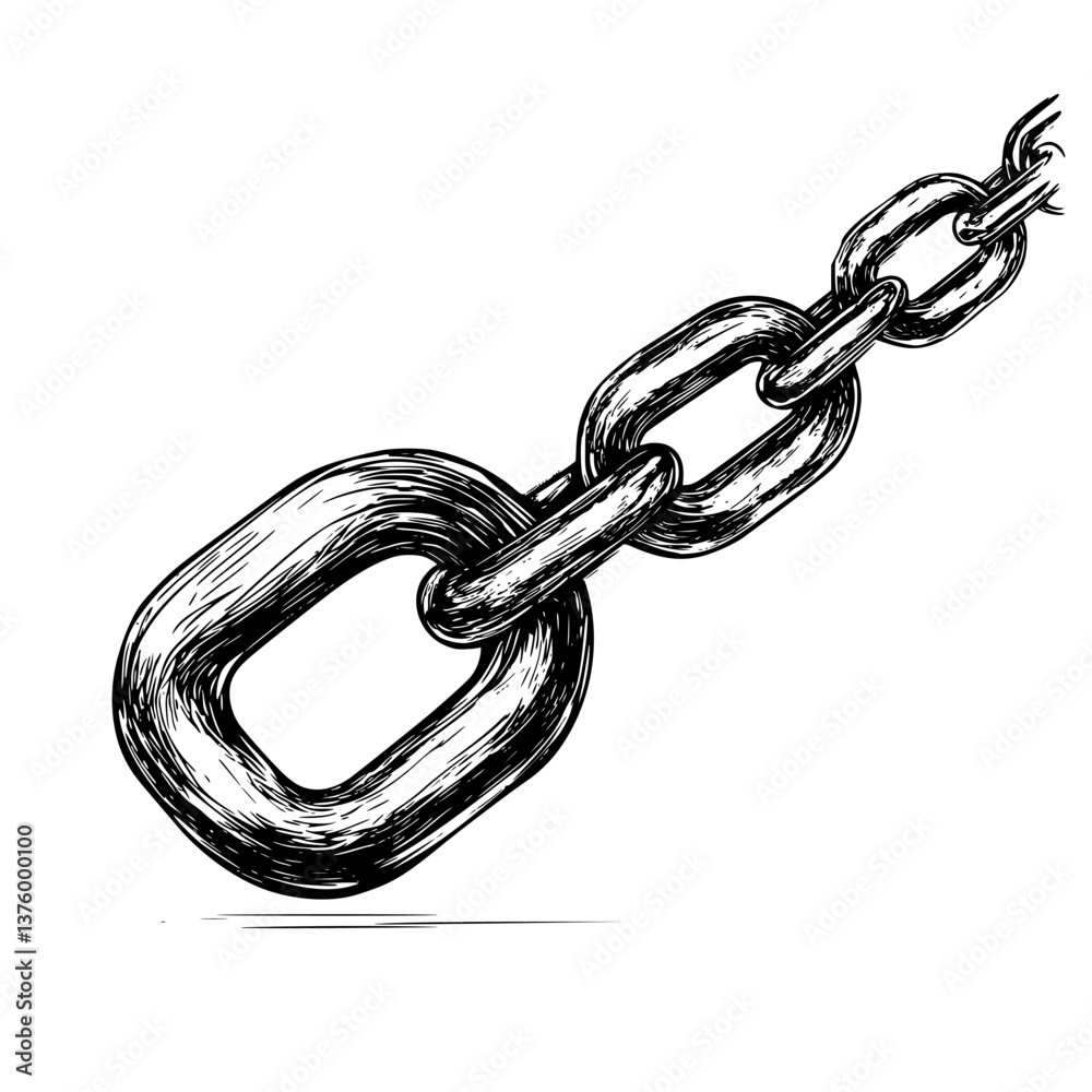 Poster intricate metal chain links arranged strategically in a linear pattern showcasing strength and conne