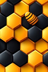 Abstract Honeycomb Pattern with Bee