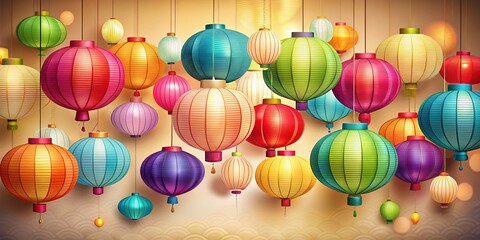 Beautiful Paper Lanterns Backdrop for Events