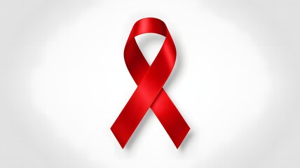 Red Ribbon Symbolizing HIV AIDS Awareness and Support Worldwide