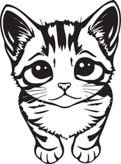 Cute kitten. Hand drawn vector illustration
