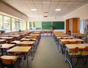 Interior of an empty school class