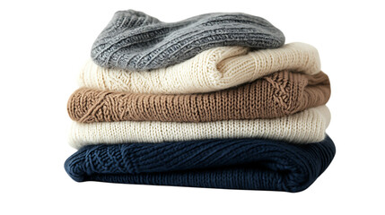 Chic and Cozy A Stack of Neatly Folded Knitted Sweaters.png