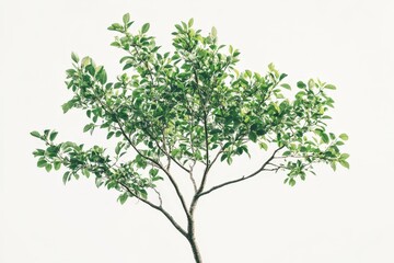 Fototapeta premium A detailed view showing a tree with green leaves and branches