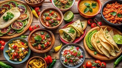 Fototapeta premium Mexican Restaurant Food Platter Group Shot