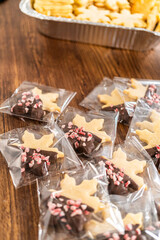 Festive Cookie Packaging with Chocolate-Dipped Christmas Delights