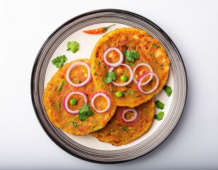 Besan chilla or chickpea pancakes. Protein rich savory pancakes made of besan flour or chick