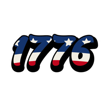 patriotic 1776 text with american flag clip art preview