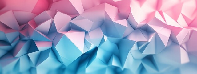 Obraz premium Loopable digital background of geometric shapes rotating in soft blue and pink