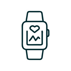 Smartwatch displaying heart rate and activity data  