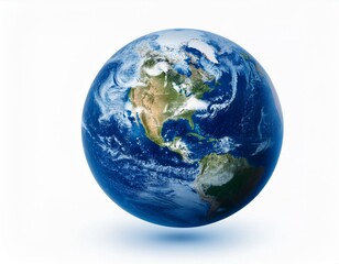 Fototapeta premium Blue planet earth isolated on white background. Clipping path. Elements of this image furnis