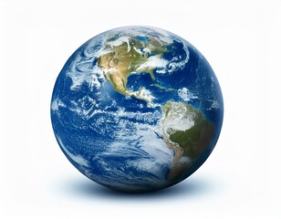 Fototapeta premium Blue planet earth isolated on white background. Clipping path. Elements of this image furnis