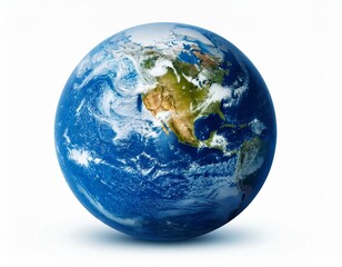 Fototapeta premium Blue planet earth isolated on white background. Clipping path. Elements of this image furnis