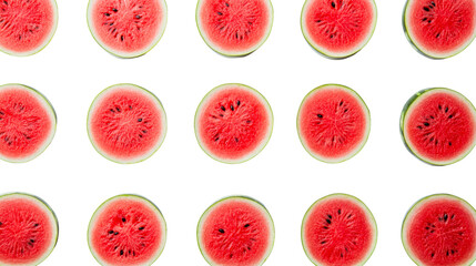 Watermelon slice pattern on a dark background, cut out transparent