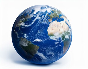 Blue planet earth isolated on white background. Clipping path. Elements of this image furnis