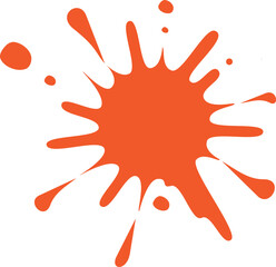 red paint splash, orange blot vector illustration