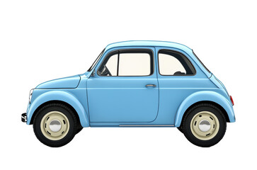 Fototapeta premium Vintage blue car design for retro themes and creative projects on a transparent background, cut out