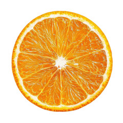 Fresh orange slice on display for healthy eating and cooking on a transparent background, cut out
