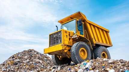 Waste management action in garment factory nongkhane industrial photography outdoor high perspective