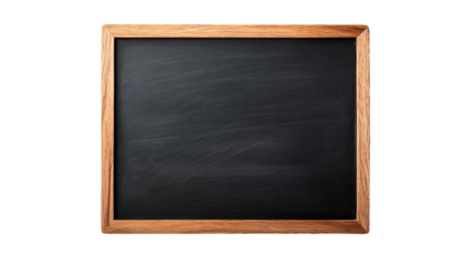 Rustic wooden framed blackboard, isolated chalkboard, cut out transparent