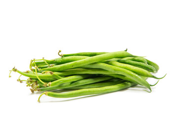 Green fine bean isolated on white background