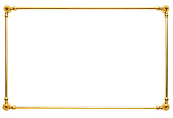 Elegant Gold Frame with Spheres, Transparent Background