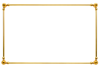 Elegant Gold Frame with Spheres, Transparent Background