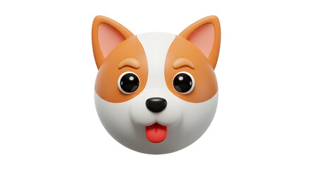 Fototapeta premium Corgi dog. 3d vector icon. Cartoon minimal style. stock illustration 