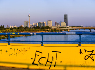 Danube city, river Danube, Vienna, Austria
