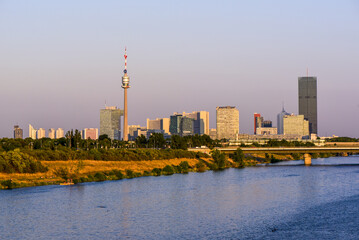 Danube city, river Danube, Vienna, Austria