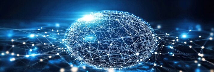 Dynamic Blue Technology Abstract: Data Streams and Circuit Board Patterns for Innovative Business Solutions. Futuristic Digital Network Visualization on Clean Background for Creative Marketing and Des