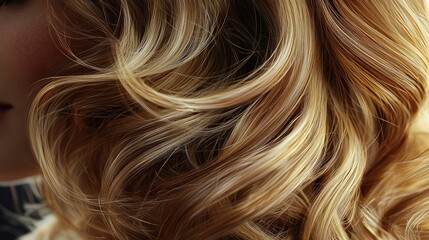 Naklejka premium A close-up 3D model of a woman's golden blonde curls with realistic soft shadows.