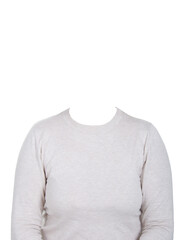 Outfit replacement template for passport photo or other documents. isolated on white background