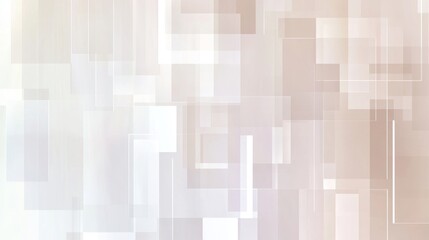Abstract Light Beige and White Geometric Composition with Background Transparent Rectangles and Squares Creating a Modern Aesthetic