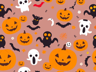 Fototapeta premium Halloween seamless pattern design 