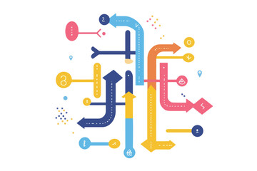 Abstract colorful arrows info graphic design