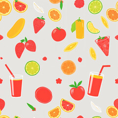 Fruit seamless pattern for juice bar