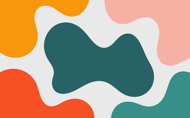 Colorful Abstract Blob Background with Trendy Retro 70s Style, Graphic Design for Modern Aesthetic Projects