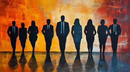 silhouette of people