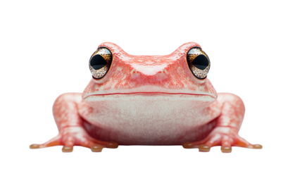 Red eyed tree frog portrait, close-up view, amphibians, cut out transparent