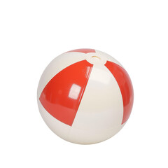 Colorful Beach Ball with Red and White Stripes for Summer Fun and Outdoor Activities