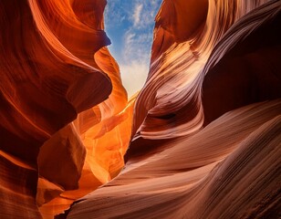 Obraz premium Exploring the Beauty of Lower Antelope Canyon and Corkscrew Slot Canyon in Navajo Reservatio.